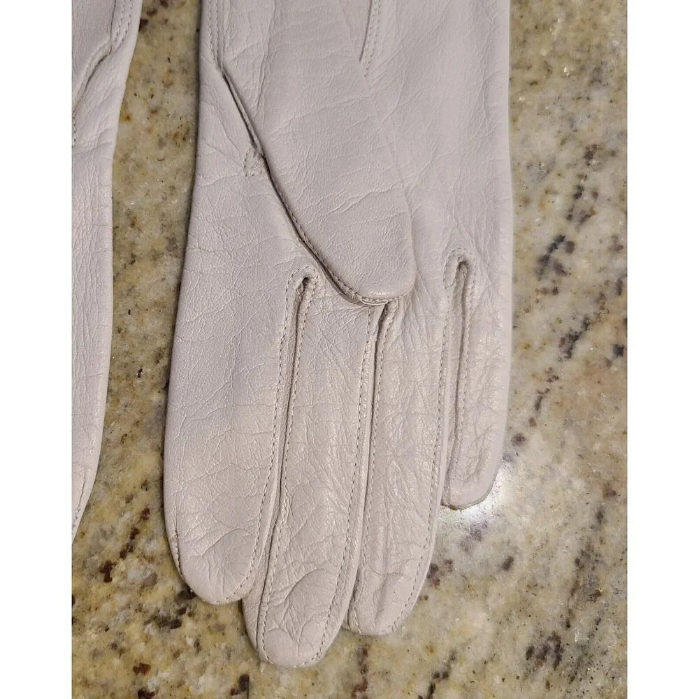 Vtg Size S Beige Soft Kid Leather Formal 8